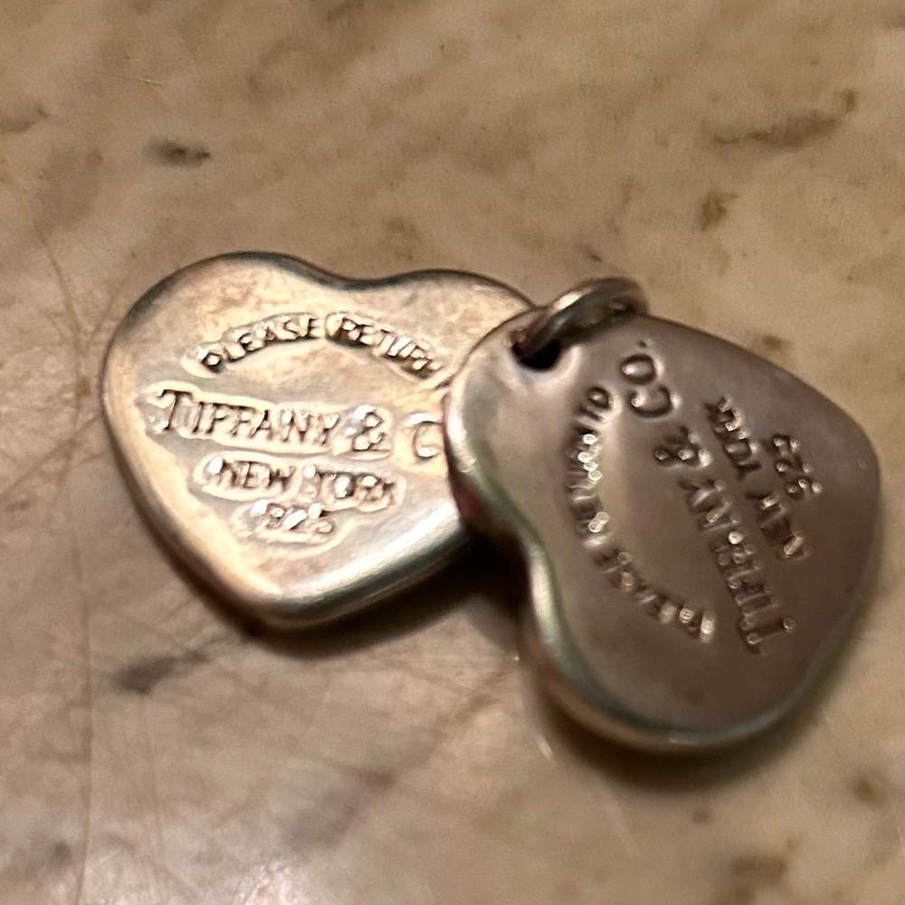Tiffany & Co. Return to Tiffany Double Heart Tag Charm Pendant Silver 925 - Picture 9 of 11